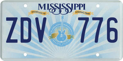 MS license plate ZDV776