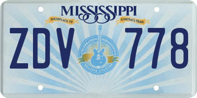 MS license plate ZDV778