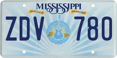 MS license plate ZDV780