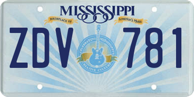 MS license plate ZDV781