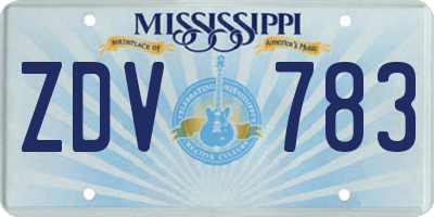 MS license plate ZDV783