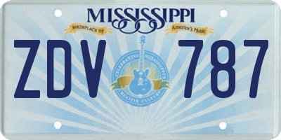 MS license plate ZDV787