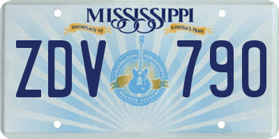 MS license plate ZDV790