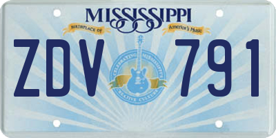 MS license plate ZDV791