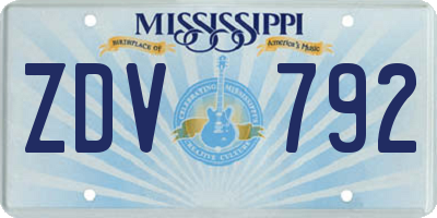 MS license plate ZDV792