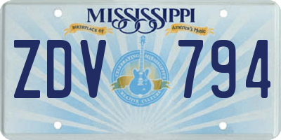 MS license plate ZDV794