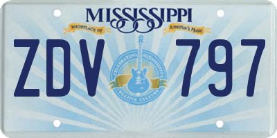 MS license plate ZDV797
