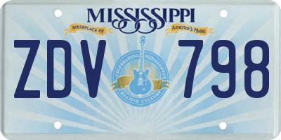 MS license plate ZDV798