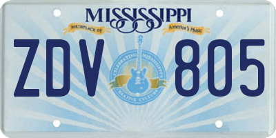 MS license plate ZDV805