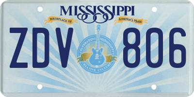 MS license plate ZDV806