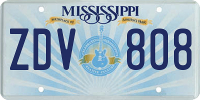 MS license plate ZDV808