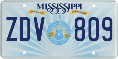 MS license plate ZDV809