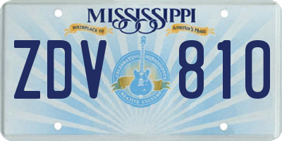 MS license plate ZDV810