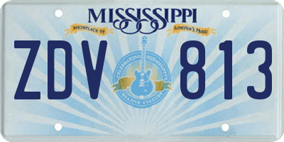 MS license plate ZDV813