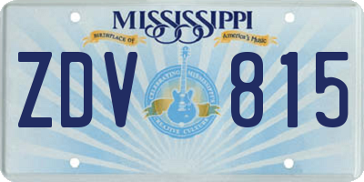 MS license plate ZDV815