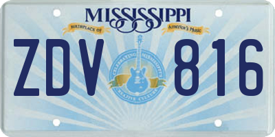 MS license plate ZDV816