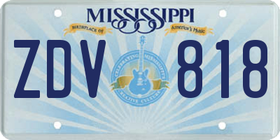 MS license plate ZDV818