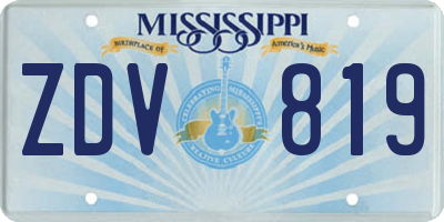 MS license plate ZDV819