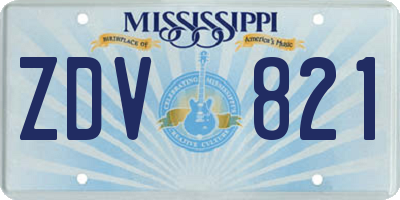 MS license plate ZDV821