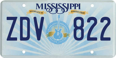MS license plate ZDV822