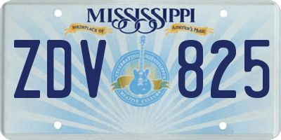 MS license plate ZDV825
