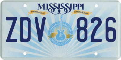 MS license plate ZDV826