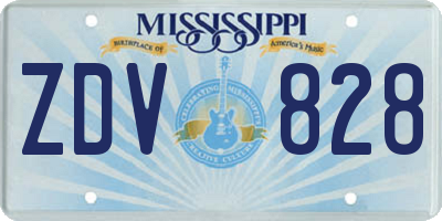 MS license plate ZDV828