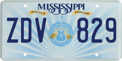 MS license plate ZDV829