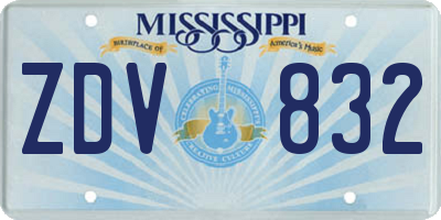 MS license plate ZDV832