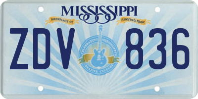 MS license plate ZDV836