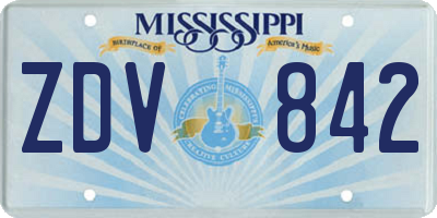 MS license plate ZDV842