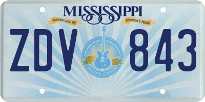 MS license plate ZDV843