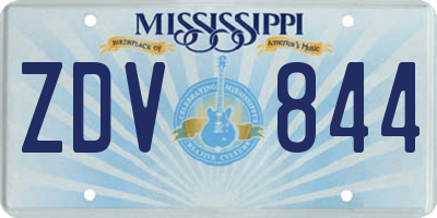 MS license plate ZDV844