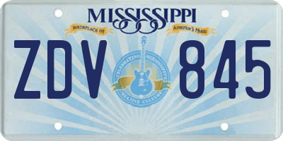 MS license plate ZDV845