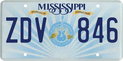 MS license plate ZDV846