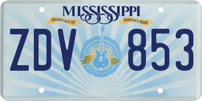 MS license plate ZDV853