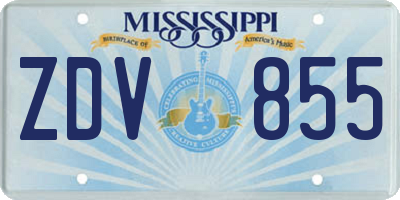 MS license plate ZDV855