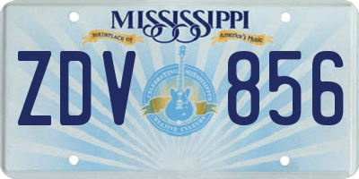 MS license plate ZDV856