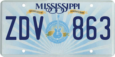MS license plate ZDV863