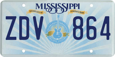 MS license plate ZDV864