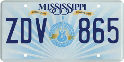 MS license plate ZDV865