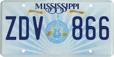 MS license plate ZDV866