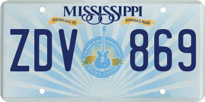 MS license plate ZDV869