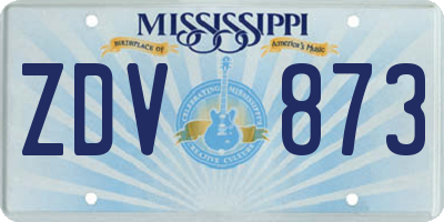 MS license plate ZDV873