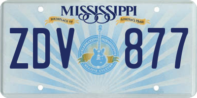 MS license plate ZDV877