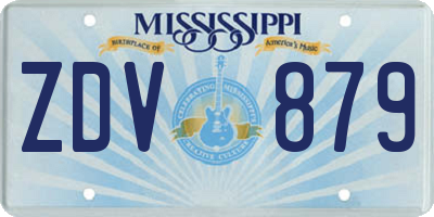 MS license plate ZDV879