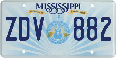 MS license plate ZDV882