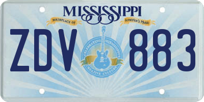 MS license plate ZDV883