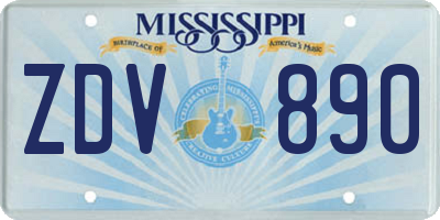 MS license plate ZDV890
