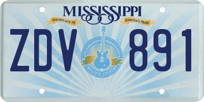 MS license plate ZDV891